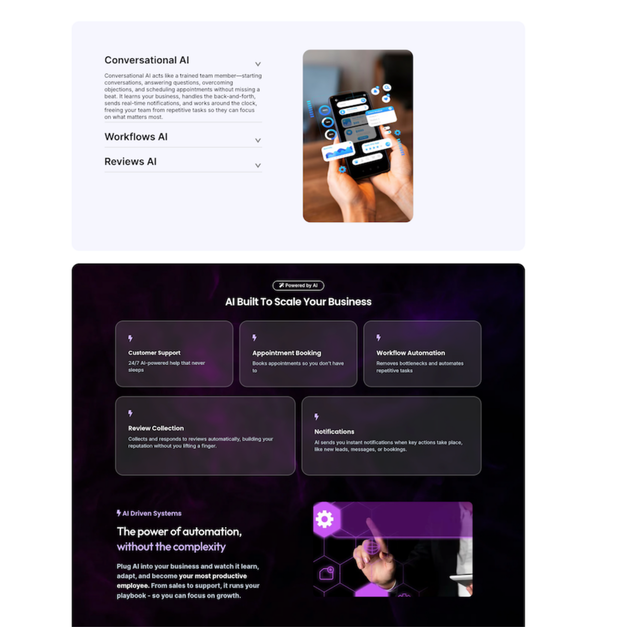 AI Website - Light Theme - Purple