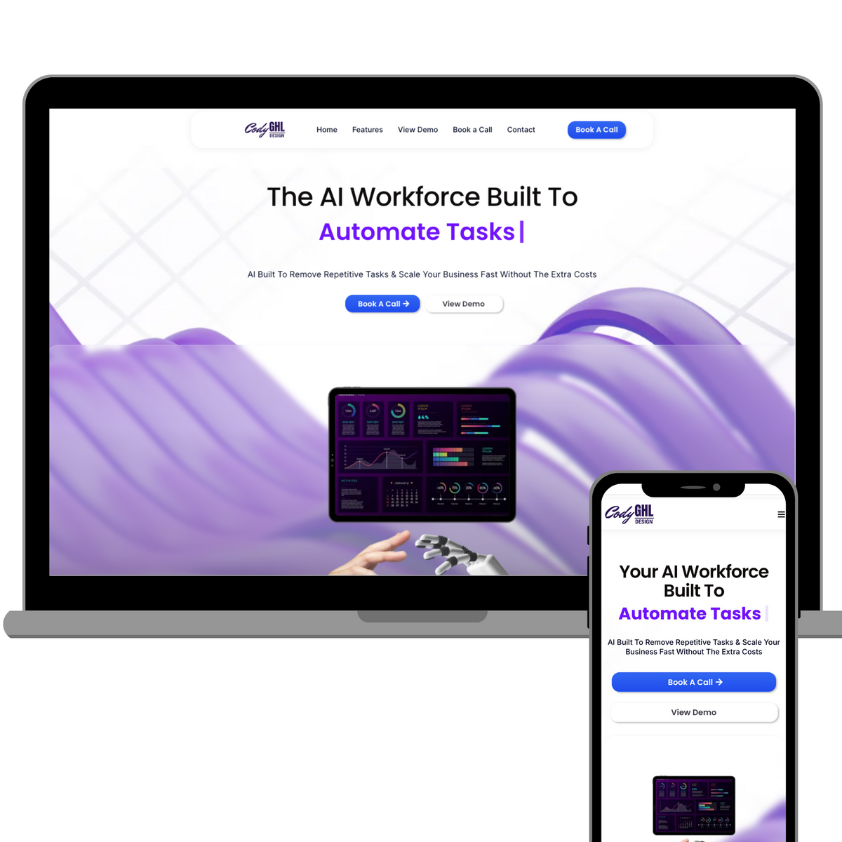AI Website - Light Theme - Purple